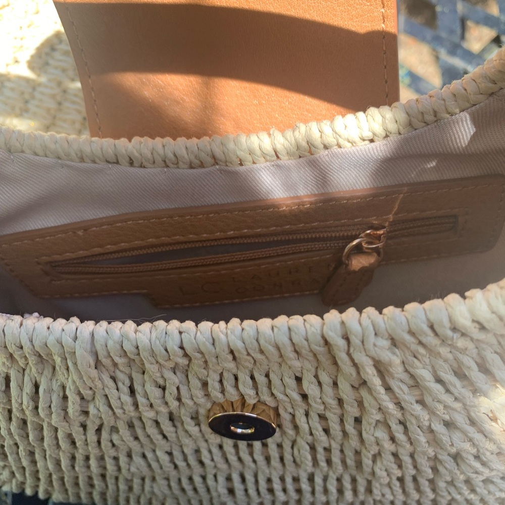LC Lauren Conrad Woven Tan and Cream Hobo Bag - Picture 2 of 7